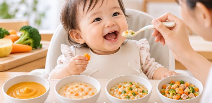 Tăng độ thô cho bé ăn dặm: lộ trình theo kỹ năng