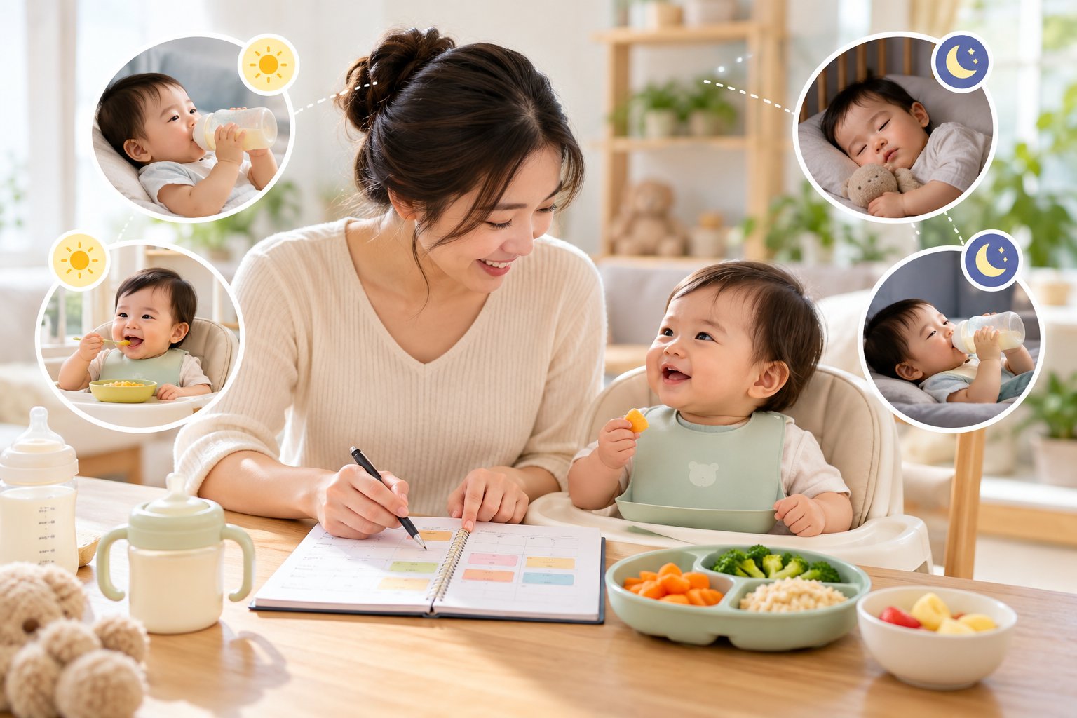 Lịch ăn dặm kết hợp uống sữa cho bé 6–12 tháng 2 Ảnh minh hoạ: Lịch ăn dặm kết hợp uống sữa cho bé 6–12 tháng