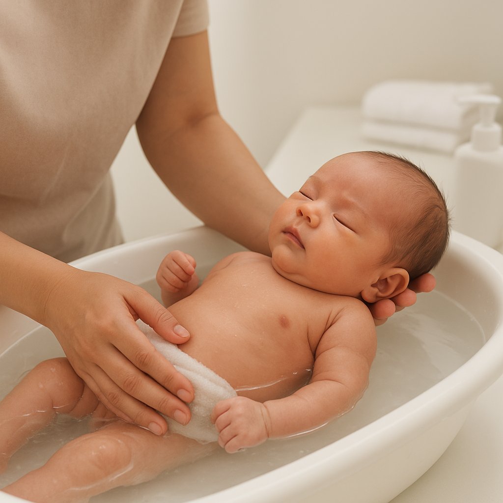 Cách tắm trẻ sơ sinh chưa rụng rốn an toàn 2 Ảnh minh hoạ: Cách tắm trẻ sơ sinh chưa rụng rốn an toàn