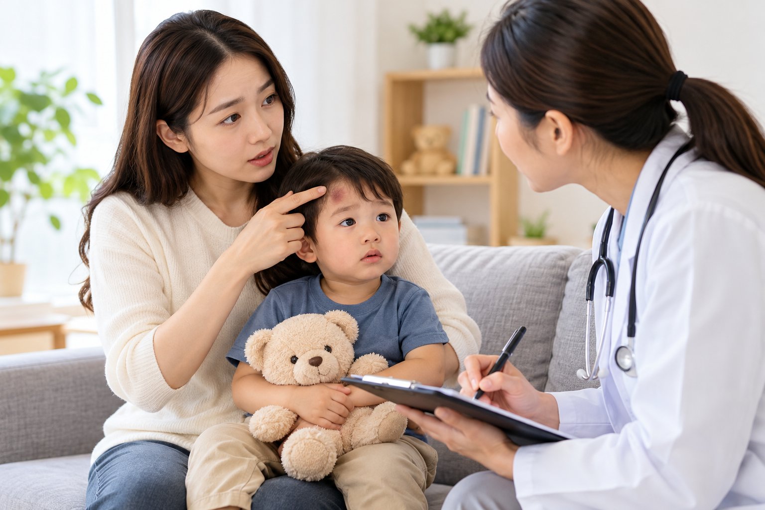 Trẻ ngã đập đầu khi nào cần đi viện? Checklist 3 Ảnh minh hoạ: Trẻ ngã đập đầu khi nào cần đi viện? Checklist